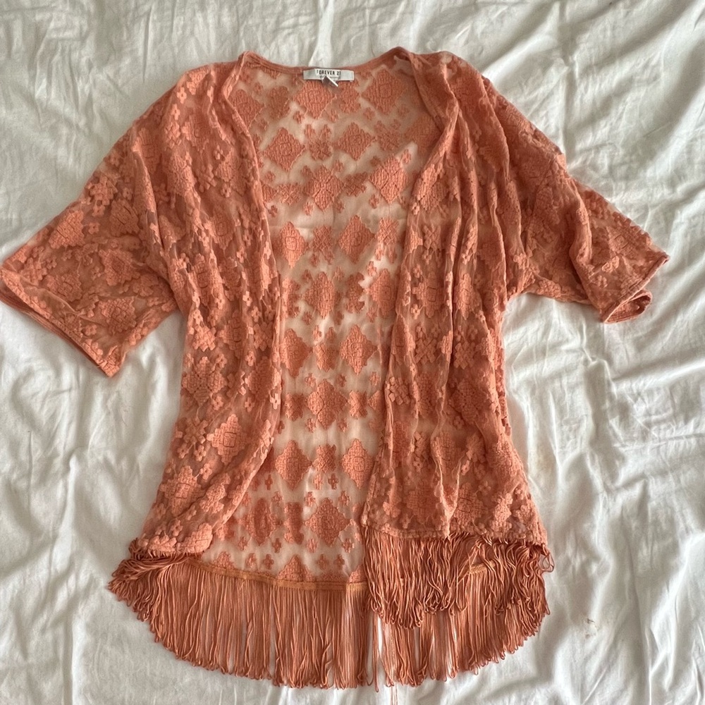 Forever 21. Burnt Orange Kimono. Perfect swimwear cover up, summer shawl